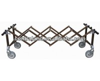 Stainless steel folding funeral trolley